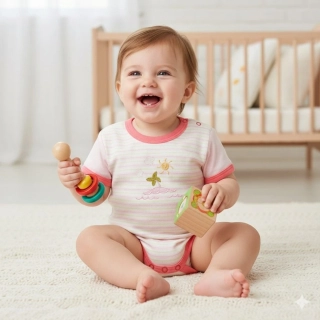 Dětské body dlouhý rukáv Baby Boom růžové