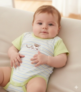 Dětské body dlouhý rukáv Baby Boom zelené