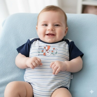 Dětské body dlouhý rukáv Baby Boom tmavě modré