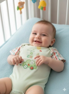 Kojenecké body krátký rukáv Ewa Jáš zelené