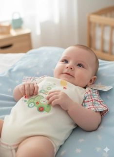 Kojenecké body krátký rukáv Ewa Jáš krémové