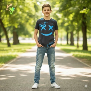 Chlapecké tričko krátký rukáv Kugo FC0379 černé
