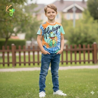 Chlapecké tričko krátký rukáv Kugo FC0370 oranžové