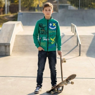 Chlapecká mikina Kugo GM8719 zelená