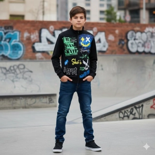 Chlapecká mikina Kugo GM8719 černá