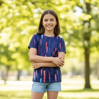 Dívčí funkční tričko Kugo ST3660 tmavě modrá