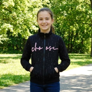 Dívčí mikina na zip Kugo SM3650 černé