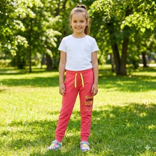 Dívčí tepláky Kugo M6013 jahodové