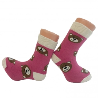 Dětské zimní termo ponožky Trepon Bear růžové