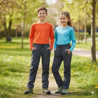 Dětské softshellové kalhoty nezateplené Kugo HK5303 tmavě šedé