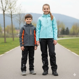 Dětské softshellové kalhoty nezateplené Kugo HK5303 černé