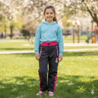 Dívčí softshellové kalhoty nezateplené Kugo HK5300 šedé