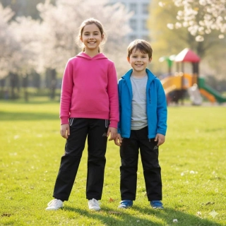 Dětské softshellové kalhoty nezateplené Kugo HK5300 černé