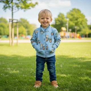 Chlapecká mikina Kugo ZM8845 světle modrá