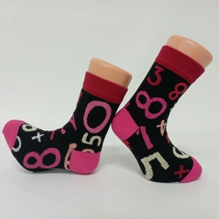 Dětské ponožky Trepon Number černo-růžové