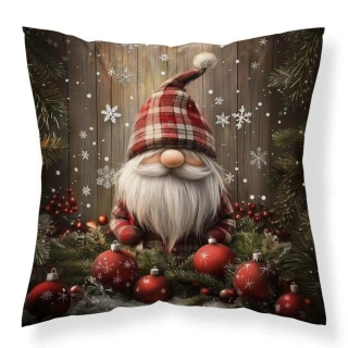 Vánoční povlak na polštářek Trpaslík ozdoby micro 40x40 cm