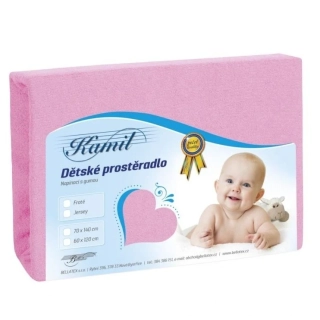 BELLATEX Dětské prostěradlo froté 70x140 cm, růžové
