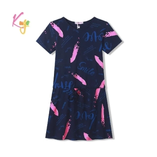 Dívčí šaty krátký rukáv Kugo HS9331 tmavě modré