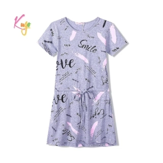 Dívčí šaty krátký rukáv Kugo HS9331 šedé