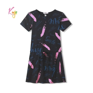 Dívčí šaty krátký rukáv Kugo HS9331 černé