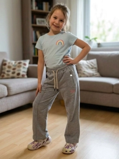 Dívčí teplákové kalhoty Kugo ZT8880 šedý melír