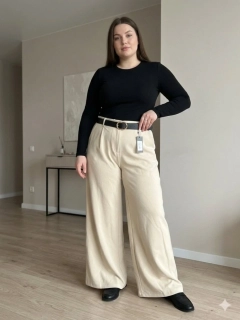 Dámské široké kalhoty Agnes béžové