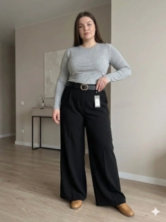 Dámské široké kalhoty Agnes černé