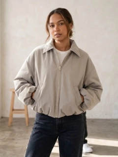 Dámská bunda s balónovými rukávy Chiaretta 9333 světle béžová