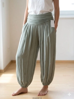 Dámské harémové kalhoty Aladin světle khaki