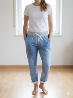 Dámské rifllové tepláky Adam světle modré