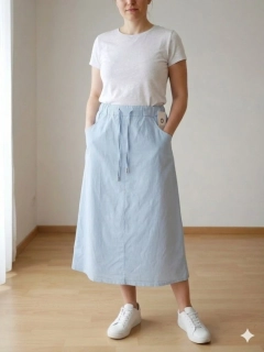 Dámská sukně Sabina - dlouhá - světle šedá