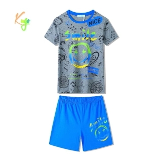 Chlapecké letní pyžamo Kugo MP5885 šedo-modré
