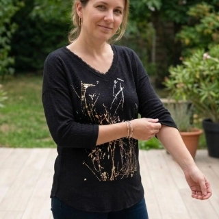 Úpletové tričko (svetřík) Ester černé