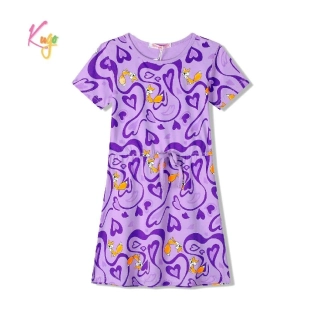 Dívčí šaty krátký rukáv Kugo DS9398 fialové s liškou