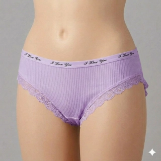 Bavlněné dámské kalhotky s krajkou Elevek K120 fialové