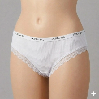 Bavlněné dámské kalhotky s krajkou Elevek K120 bílé