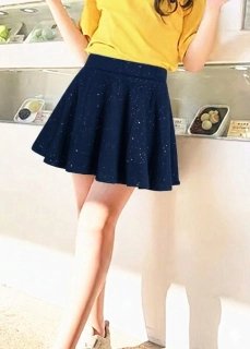 Dívčí sukně Kugo BS2390 modrá se třpytkami