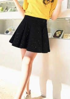 Dívčí sukně Kugo BS2390 černá se třpytkami