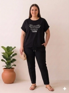 Dámské máslové tričko se šňůrkou krátký rukáv Beauty černé