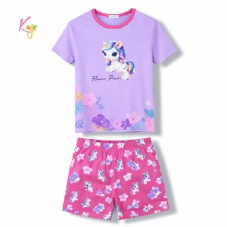 Dívčí letní pyžamo (krátké) Kugo MP5873 fialovo-růžové