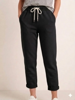 Pohodlné máslové kalhoty s kapsami Sport černé