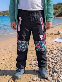 Dívčí softshellové kalhoty letní Kugo HK8587 černé