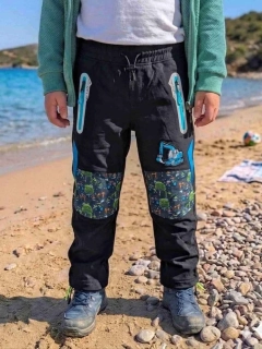 Chlapecké softshellové kalhoty letní Kugo HK8587 černé