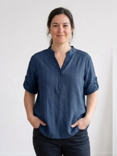 Dámské viskózové halenkové tričko Sára tmavě modré