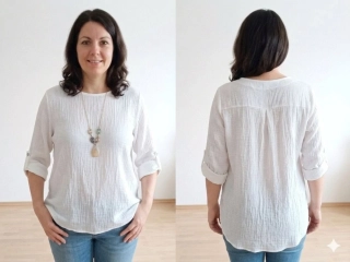 Dámské viskózové tričko Adéla s náhrdelníkem bílé