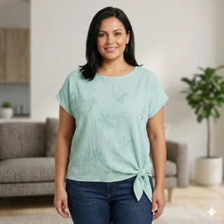 Stylové dámské tričko Dana s krátkým rukávem mintové