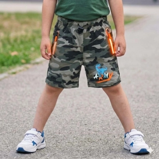 Maskáčové dětské kraťasy Kugo TM8250 béžové