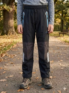 Dětské outdoorové kalhoty plátěné Kugo FK7616 modré zipy