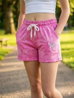 Pohodlné dívčí kraťasy na léto Kugo ZS8873 tmavě růžové