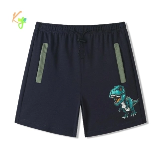 Bavlněné chlapecké kraťasy Kugo FS7035 šedé s dinem